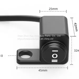 Name: Rearview Mirror Waterproof Switch Material: Aluminum Alloy Style: Left Mirror, Right Mirror Type: Three Speed Switch (one in and Two Out) Switch Wiring: About 50cm Long, Yellow, Red and Black Three Wire Feature 1.BUILD T6063 ALUMINUM ALLOY THICKENED thumbnail-4