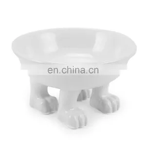 New Factory Dog Shaped Modern Custom Ceramic Elevated Raised Supplies Dish Water Pet Dog Cat Bowl thumbnail-1