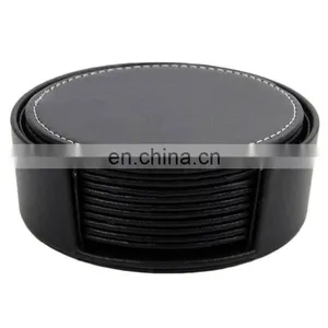 Leather Drink Coasters With Holder thumbnail-2