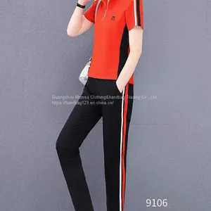 Monisa Sports Leisure Colors Suit With Short Sleeves and Long Trousers in Summer thumbnail-3