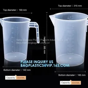 Factory Custom Logo Lab Graduated Plastic Measuring Cup/Jug With Handle, Laboratory Good Price 500ml 1000ml Plastic Measuring thumbnail-3