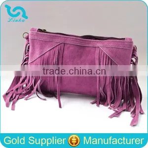 Bohemia Style Suede Clutch Bags/Designed Fringe Tassel Bag/New Clutch With Tassels thumbnail-1