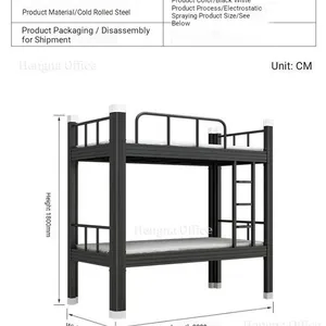 Double Bunk Beds With Multi-layer Shoe Storage for Shelters, Heavy Gauge Steel, Fire-Proof & Eco-Friendly Coating, Sturdy Furniture Supplier thumbnail-2