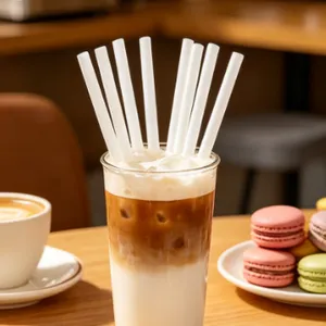 High-Quality Disposable Plastic Drinking Straws Mixed Colors Straight Wide Size thumbnail-1