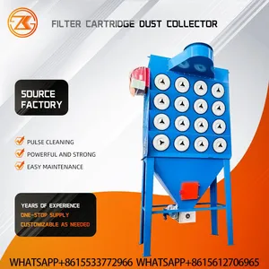 Side Insert Oblique Cartridge Dust Collector Auto Pulse Jet Cleaning PTFE Membrane 6-Lug Filter Cartridge For Laser Cutting Grinding Workshop thumbnail-5
