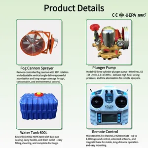 Remote Control Fog Cannon Sprayer SPRY600C 600L Agricultural Mist Sprayer With High Power Engine Long Distance Spray System thumbnail-3