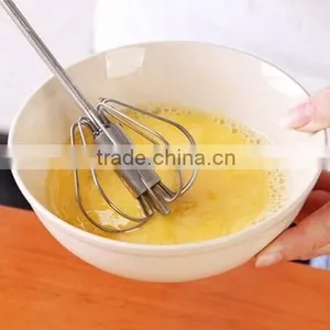Wholesale 14'' Stainless Steel Egg Whisk Hand Push Mixer Hand Pressing Down Semi Automatic Egg Whisk Beater thumbnail-3