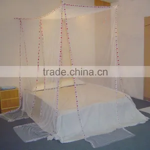 Dot Serging Multi-door 4 Poster Square Bed Canopy Mosquito Net ,Square Bed Mosquito Net For Double Bed thumbnail-1