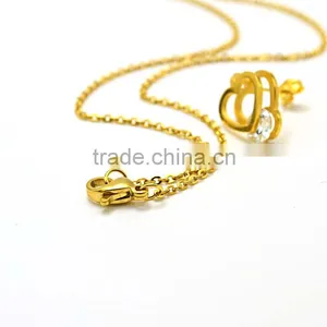 Jewellery Pendant Necklaces Gold Long Chain Jewelry Set Bridal Jewelry Sets thumbnail-5
