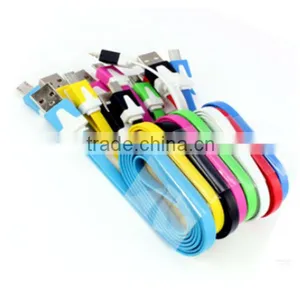 Cheap High Qanlity Noodles V8 Micro Usb Data Cable for Samsung HTC LG SONG thumbnail-2
