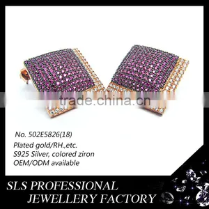 2016 Fashion and Beautiful American Style Colored 925 Silver Rose Gold Plated Stud Earrings From Sls Jewelry thumbnail-2