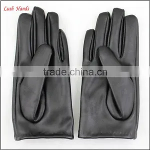 Ladies PU Leather Gloves Black With Roses thumbnail-3