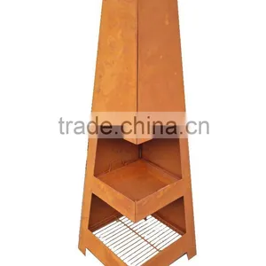 Outdoor Steel Fireplace Chimney With Rust Color thumbnail-3