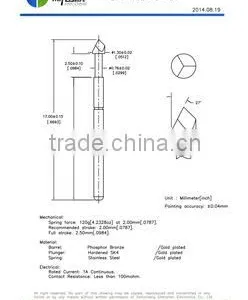 High Current Spring Test Probe Pin ,PCB Contact Probe Pin thumbnail-4