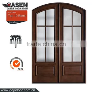 Interior Arched Top Pine Wood Door With Frosted Glass Insert thumbnail-3