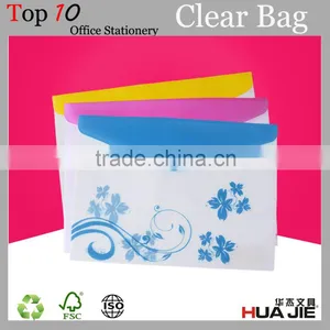 Office Stationery A4 Clear Plastic Bag PP Clear File Folder Envelop Shape Document File Bag With Snap Closure thumbnail-1