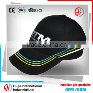Hot!!! High Quality Durable Embroidery Outdoor Sport Curve Custom Promotional Black Colour Cotten-dacron Textile Baseball Hat thumbnail-2
