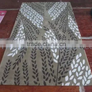 Flower Pattern Design Washable Hand Wool Rugs thumbnail-6