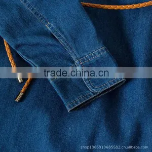 2015 Fashion High Quality Fashion Brand Woman Casual One Piece Demin Jeans Dress Latest Fashion Long Sleeve Dress Quality Choice thumbnail-6