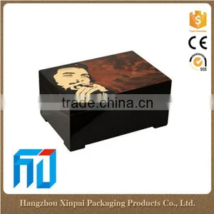 Spanish Cedar Unfinished Wooden Cigar Humidor Box thumbnail-1
