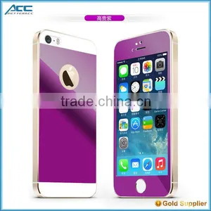 Popular Front+Back Metallic Plating Color Tempered Glass Screen Protector for IPhone 5 5s thumbnail-5