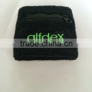 Hot Sales Personalized Cotton Sports Wristband With Zipper Pocket thumbnail-4