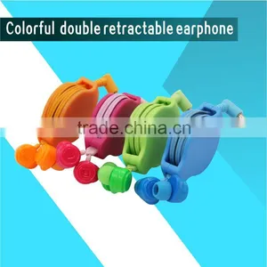 3.5mm Stereo In-ear Design Cute Candy Color Double Retractable Earphone Earbuds for MP3 MP4 for Android Samsung HTC LG IOS thumbnail-5