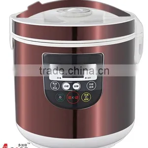 5L NEWEST ROUND RICE COOKER WITH SENSE TOUCHING CONTROL PANEL, LED DISPLAY, 10 PROGRAMS, RED+WHITE COLOR thumbnail-1