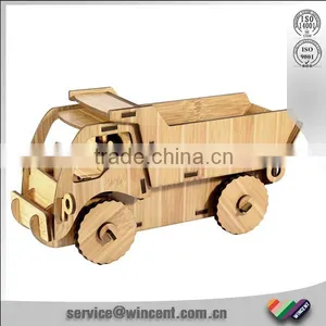 Hot Selling Laser Cutting Truck Wooden Puzzle Toy for Children thumbnail-1