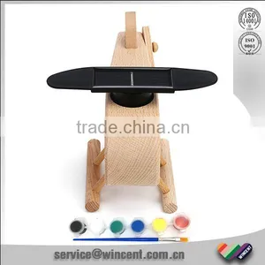 High Quality Wooden Toys for Kids Educational Solar Helicopter thumbnail-1