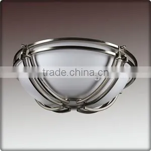 UL Approved Modern Brushed Nickel Glass Hotel Ceiling Light And Bathroom Ceiling Lamp C20058 thumbnail-1