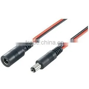 DC Male Female Plug 2 Pin 2.1*5.5mm LED Waterproof Connector Cable Black thumbnail-1