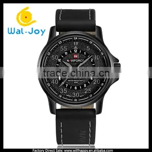 WJ-5555 Leather Strap Japan Movement 3ATM Waterproof Businessmen Naviforce Watch thumbnail-4
