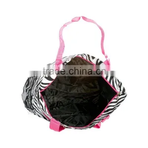 New Style Cheap Zebra Print Travel Customized Cotton Canvas Tote Bag-GW228 thumbnail-5