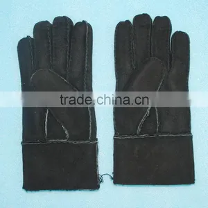 Fashion Fur Gloves Whole Lamb Fur Leather Hand Stitch Leather Gloves,KZ140038 thumbnail-3