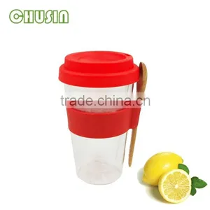 Mouth Blown Borosilicate Double Wall Glass Solo Cup Solo Mug Party Mug Party Cup With Silicone Lid thumbnail-3