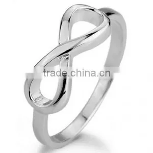 Wholesale 925 Sterlig Silver Infinity Ring Silver Infinity Symbol 8 Ring High Polished thumbnail-1