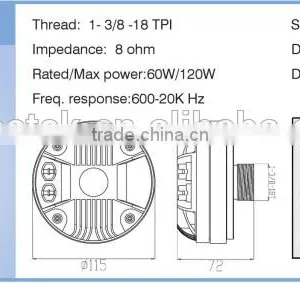 TSCT-4403 3" Diaphragm Tweeter Titanium Horn Compression Driver thumbnail-4