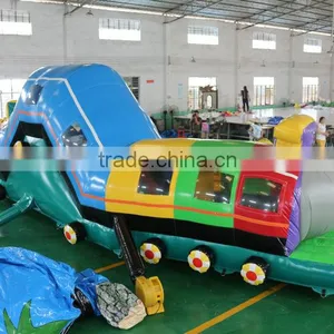 2016 Sunjoy Hot Sale Inflatable Giant Locomotive Caterpillar Obstacle Course Toys for Kids and Adults thumbnail-6