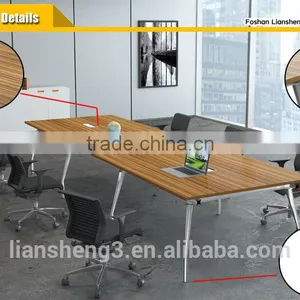 MDF Board Conference Table With Wooden Table Top and Aluminum Legs for 6 People thumbnail-4