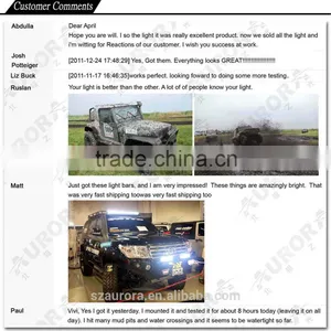 AURORA High Quality 10 Inch Double Row Led Light Bar Offroad With Small Flasher thumbnail-3