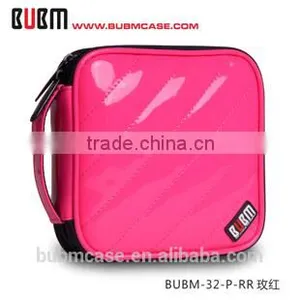 Rose Red BUBM 32 Capacity PU Leather Cover CD Case CD Box DVD Case CD-ROM Holder Car Disc Case thumbnail-1