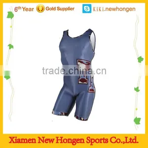 Promotional Custom Sublimation 100% Polyester Wrestling Singlet thumbnail-1