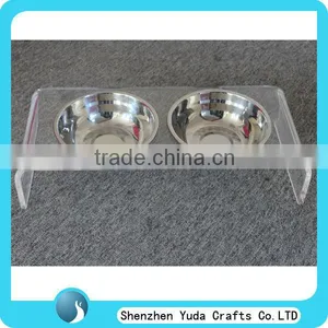 Acrylic Product Manufacturer Made Clear Pet Food Feeder Bowl Plexiglass Dog Bowl Water Bowl thumbnail-1