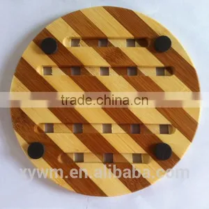 Bamboo Round Trivet Heat Pat--Jane thumbnail-2