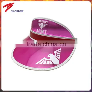 Custom Design Fashion 100% Plastic Pvc Sun Visor With Printing Logo thumbnail-2