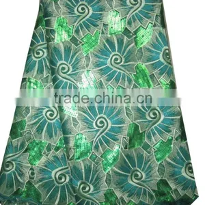 African Organza Lace With Sequins Embroidery CL8113-5green thumbnail-1