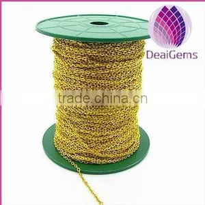 Dubai New 2mm Diameter Gold Plated Neck Chain Designs, Iron Rolo Chain thumbnail-1