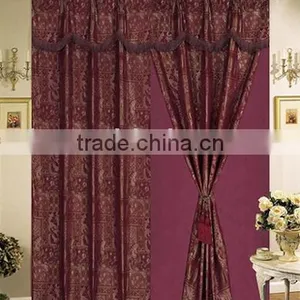 Yarn-Dyed Jacquard Curtain With Lining thumbnail-1