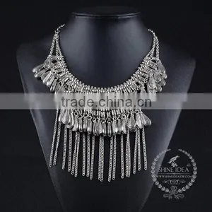 High Quality Vintage Rhinestone Chunky Statement Necklace Tin Alloy Fashion Women Pendant Necklace 6390103 thumbnail-1